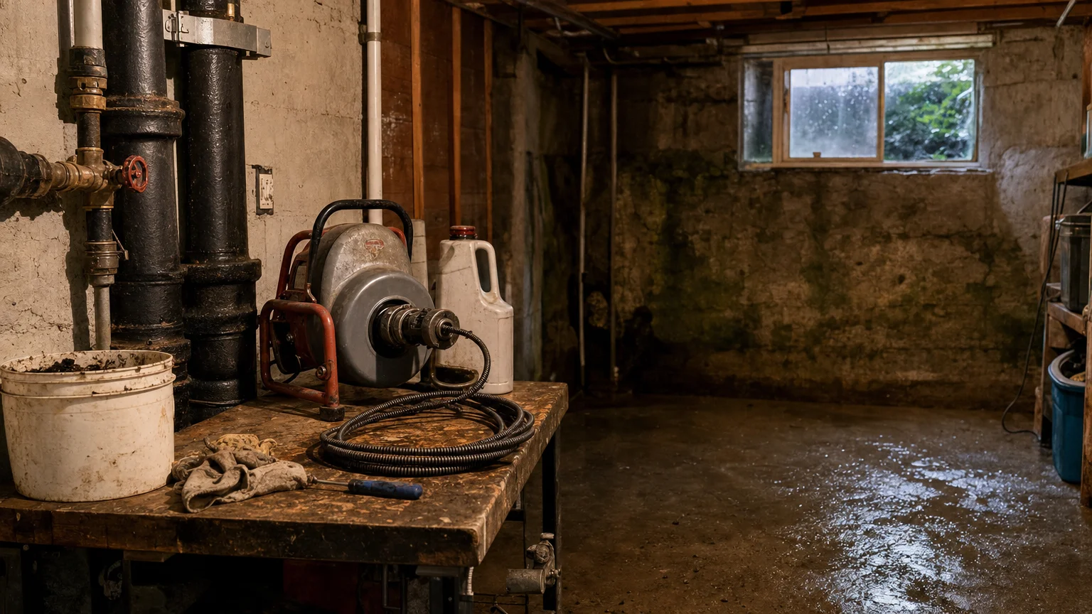 Plumber performing professional drain cleaning service in Seattle
